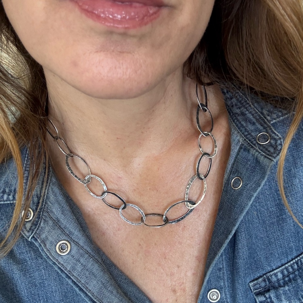Silpada .925 Stirling Silver Oval Link Necklace - Picture 3 of 9
